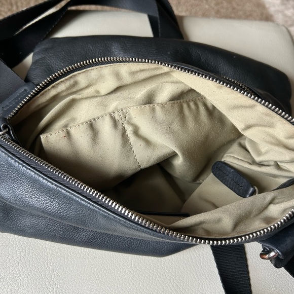 Margot Black Soft Leather 3 Zippered Pocket Crossbody Bag - Picture 5 of 6